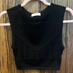 Babaton Black Textured Tank Top